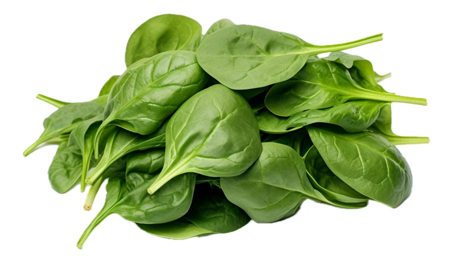 Fresh baby spinach leaves isolated on white background