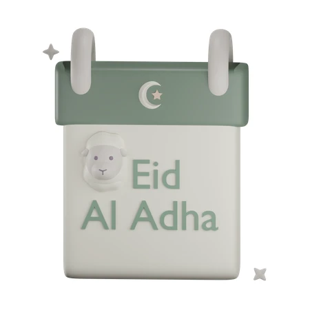 3D calendar icon for Eid Al Adha celebration