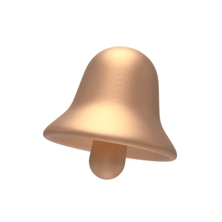 3D golden notification bell icon on white background