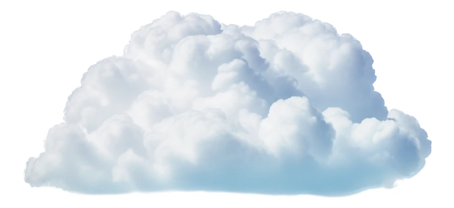 Fluffy white cumulus cloud isolated on white background
