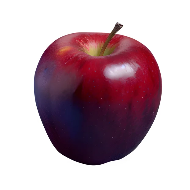 Single ripe red apple isolated on white background