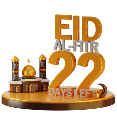 A golden Eid Al Fitr countdown