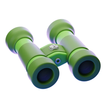 Green stylized toy binoculars 3D render isolated on white