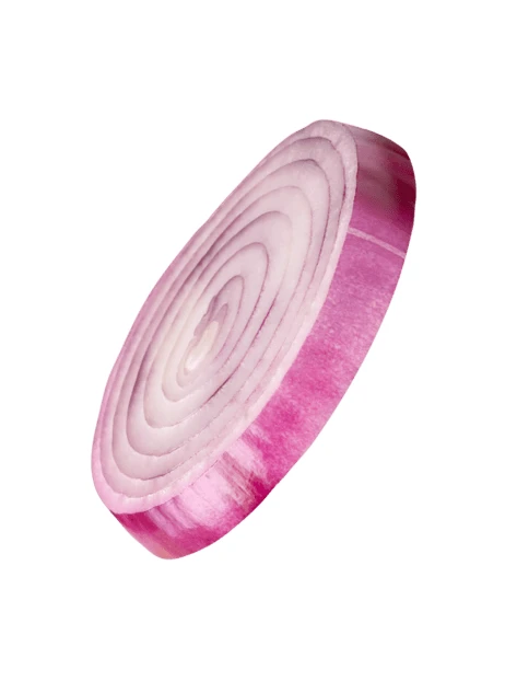 Fresh red onion slice isolated on white background