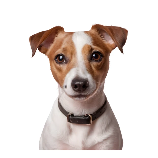 Portrait of a Jack Russell Terrier dog with leather collar