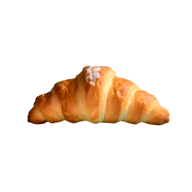 Fresh golden croissant isolated on white background