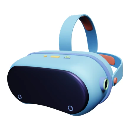 3D rendered stylized light blue virtual reality headset isolated