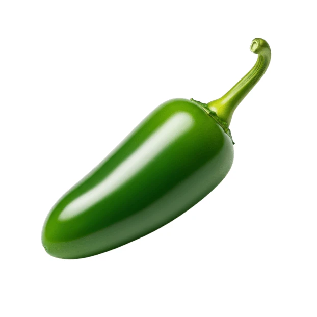 Fresh green jalapeno pepper isolated on white background