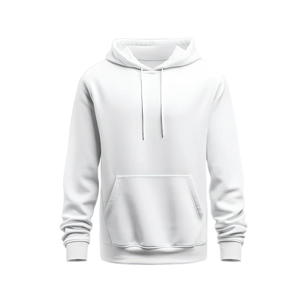 Blank white hoodie sweatshirt mockup on white background