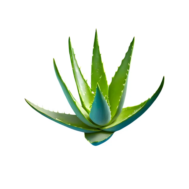 Fresh green aloe vera plant isolated on white background