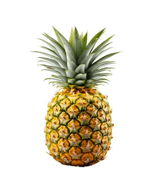 Whole ripe pineapple isolated on white background