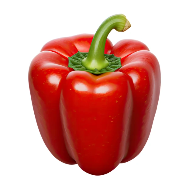 Fresh red bell pepper isolated on white background