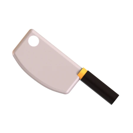 3D illustration of a meat cleaver isolated on white