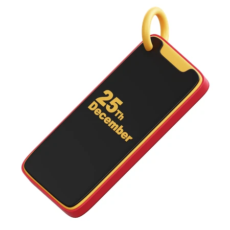 3D icon of 25th December Christmas date tag