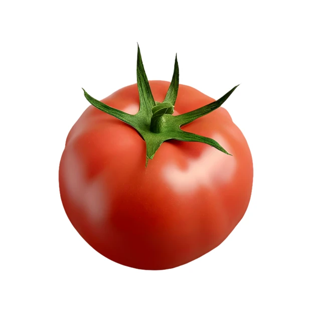 Fresh ripe red tomato isolated on white background