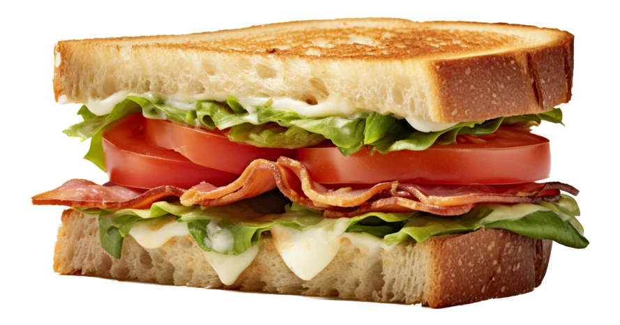 Classic BLT sandwich with bacon lettuce and tomato isolated