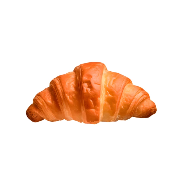 Fresh golden brown croissant isolated on white background
