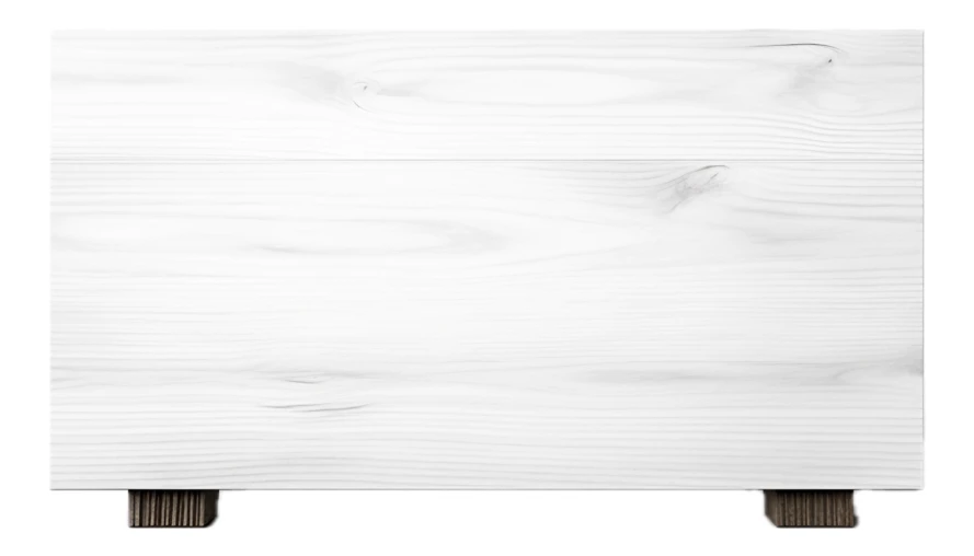 Modern white wooden storage chest isolated on white background