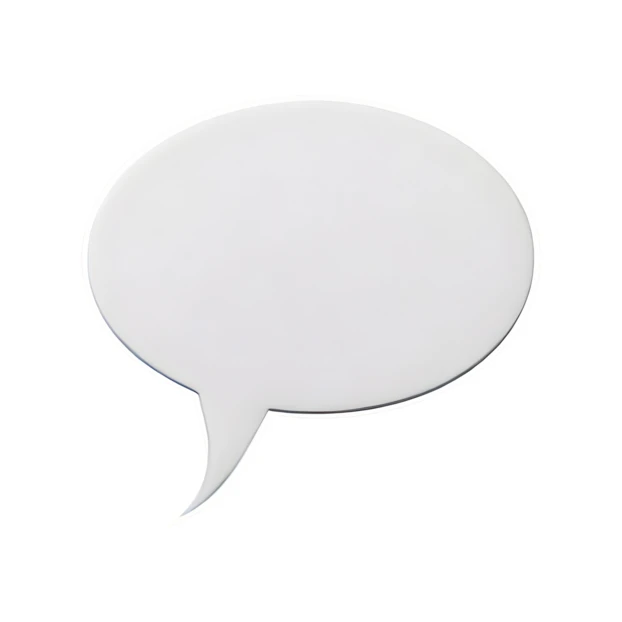 Blank white speech bubble icon isolated on white background