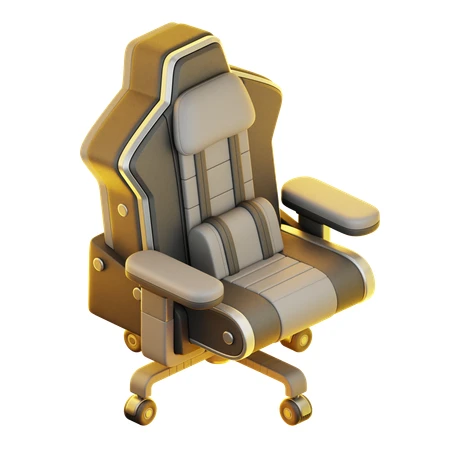 Modern 3D gaming chair isolated on white background