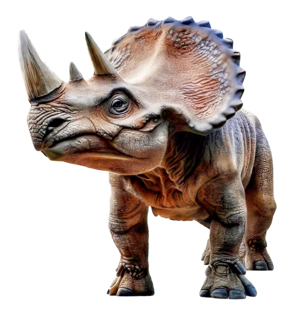 Realistic Triceratops dinosaur isolated on white background