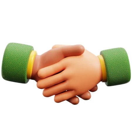 3D handshake illustration representing agreement and partnership