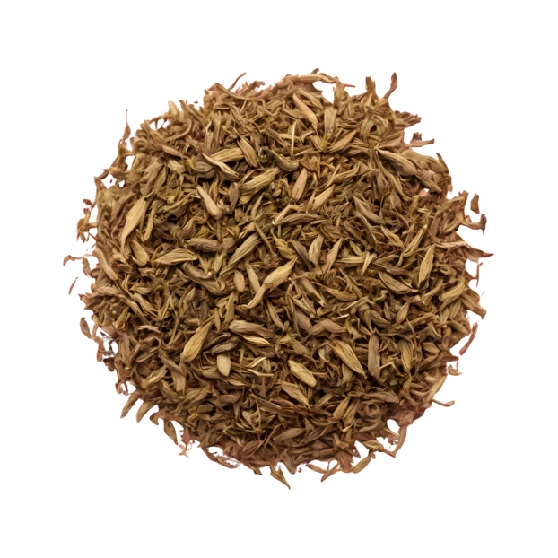 Dried cumin seeds pile isolated on white background