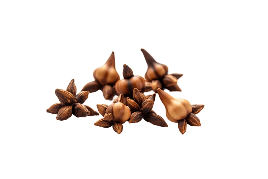 Whole dried cloves spice isolated on white background