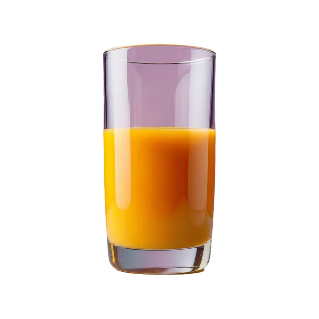 Glass of fresh orange juice isolated on white background