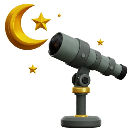 Telescope Looking at Moon and Stars