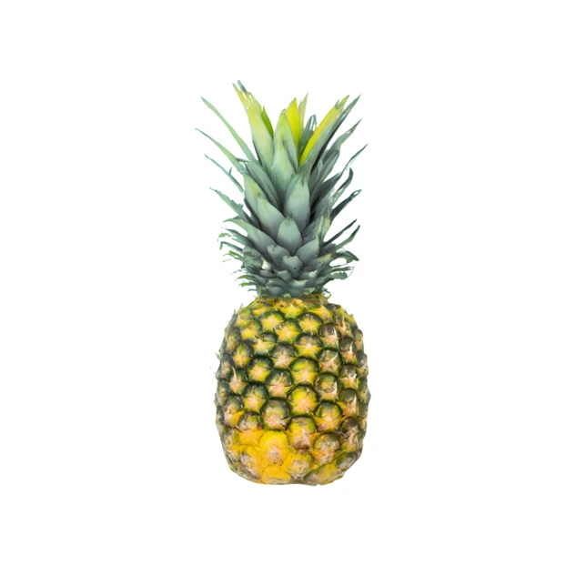 Whole ripe pineapple isolated on white background