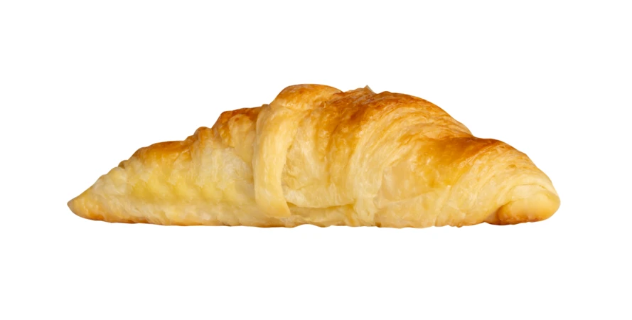Fresh buttery croissant isolated on white background