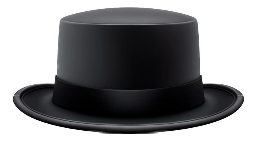 Classic black top hat isolated on a white background