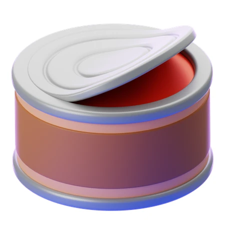 3D illustration of an opened tin can icon