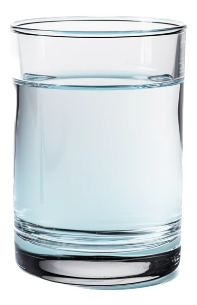 Full glass of fresh drinking water isolated on white