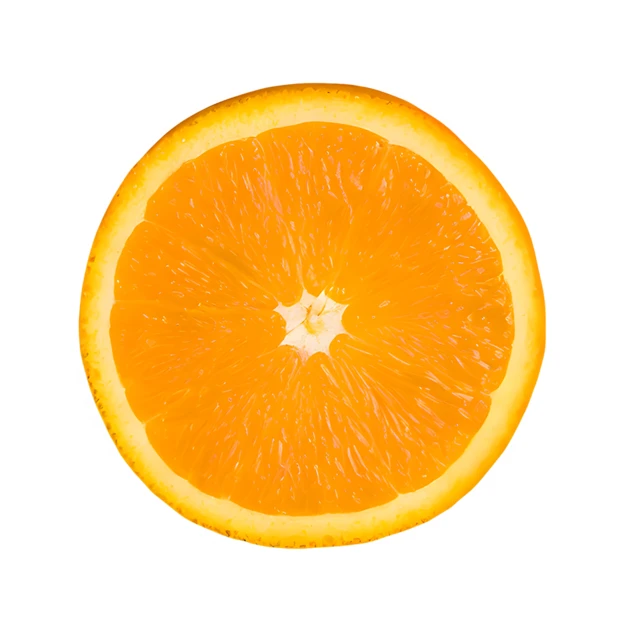 Fresh orange slice isolated on a white background