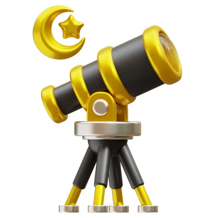 A gold and black telescope