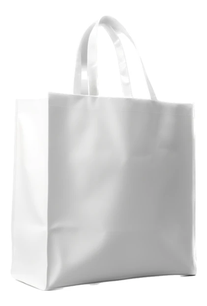 White reusable shopping bag isolated on white background