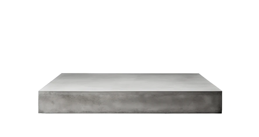 Rectangular concrete podium platform isolated on white background