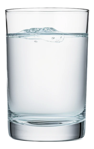 Glass of fresh water isolated on white background