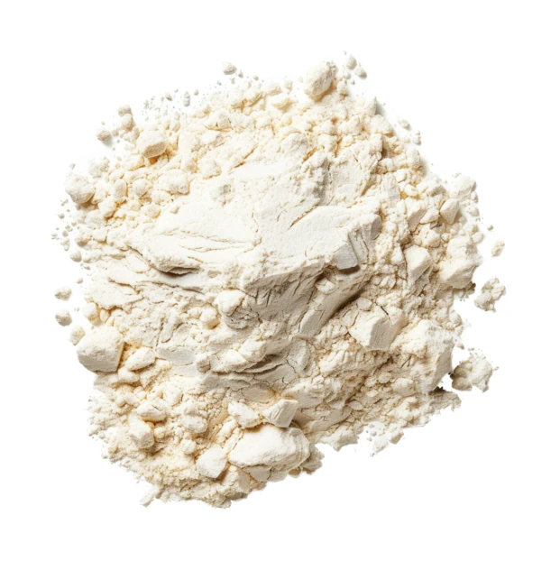 Pile of white powder isolated on white background