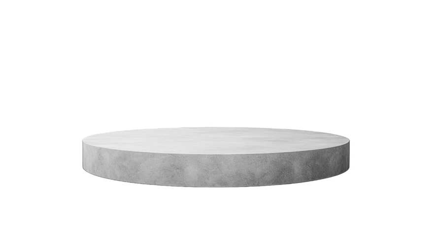 Empty round concrete podium isolated on white background