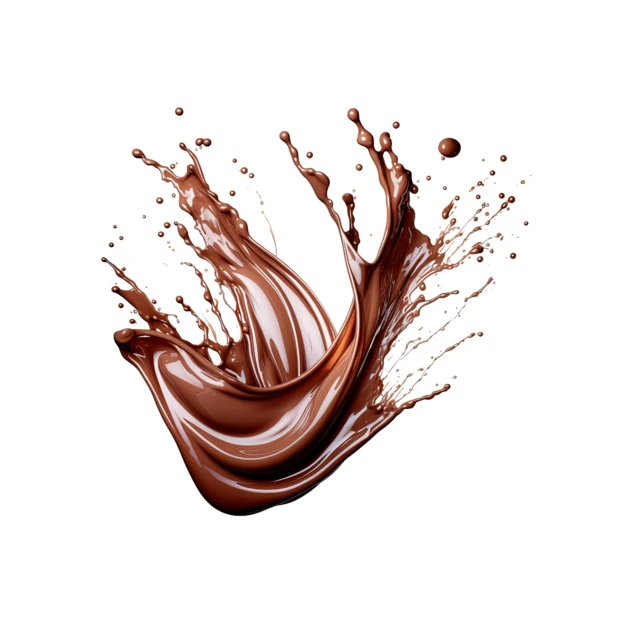 Liquid chocolate splash isolated on white background