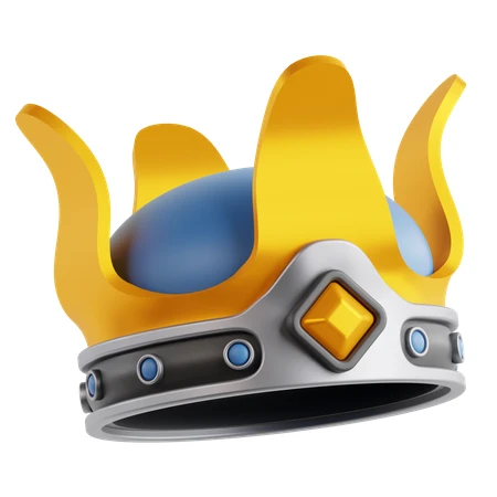 3D rendered gold and silver cartoon royal crown