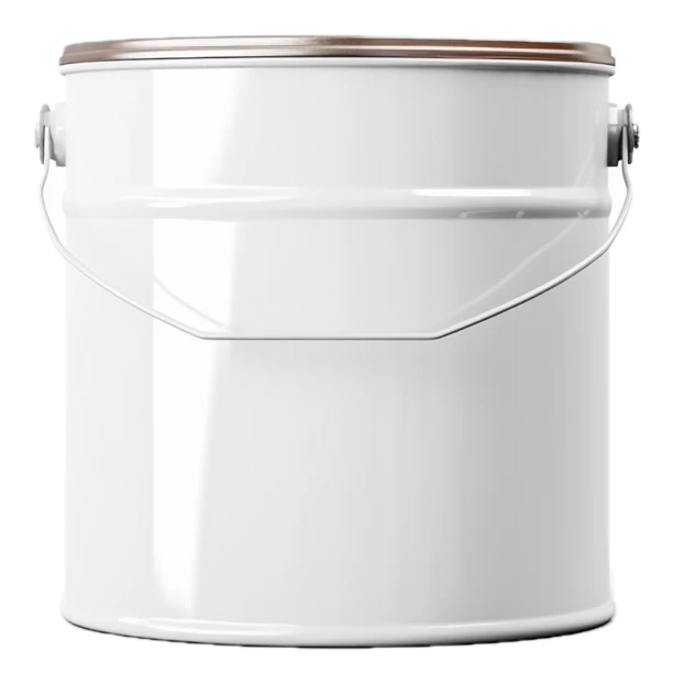 White glossy paint can mockup isolated on white background