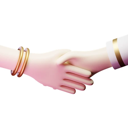3D render of a handshake representing partnership and agreement
