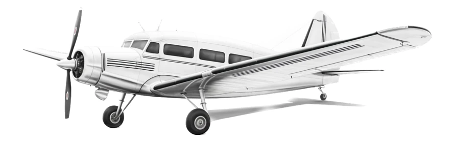 Vintage propeller airplane isolated on white background