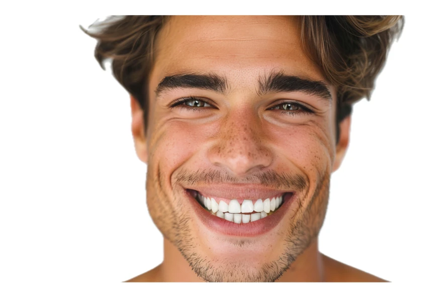 Portrait of a handsome young man smiling with white teeth
