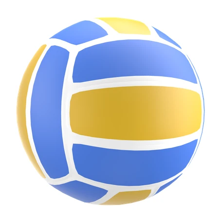 Blue and yellow volleyball isolated on white background