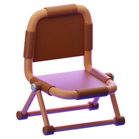 3D render of a brown folding camping chair